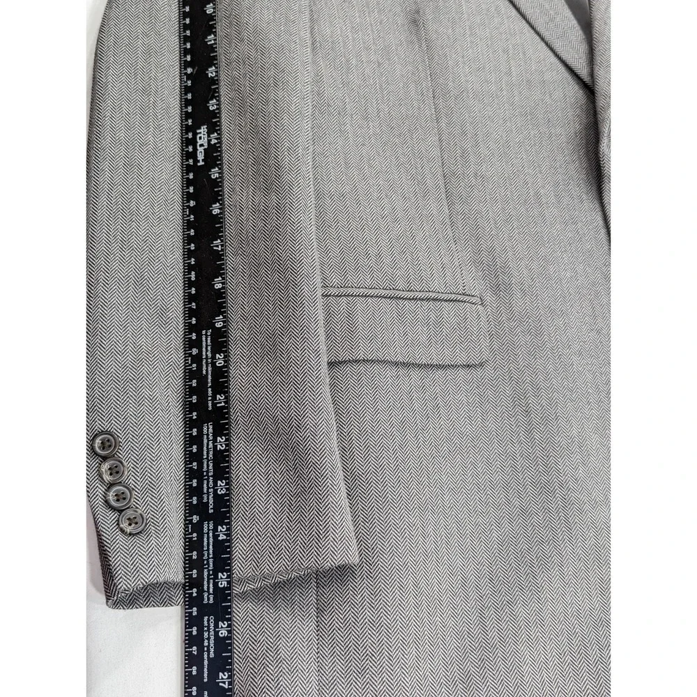 Chaps Ralph Lauren Blazer Sports Suit Jacket Polyester‎ Blend 48R Herringbone